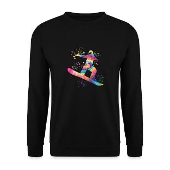 Snowboarder Snowboarding Snowboard - Unisex Sweatshirt - black - Front - Alina (178cm) & Michal (187cm)