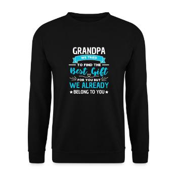 schöner Opa Spruch Großvater Design - Unisex Pullover - Schwarz - Vorne - Alina (178cm) & Michal (187cm)