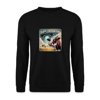 Außerirdische Begegnungen Auf Dem Bauernhof - Unisex Pullover - Schwarz - Vorne - Alina (178cm) & Michal (187cm)