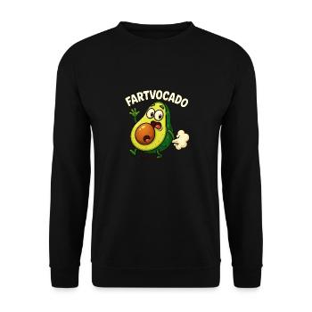 Lustige Avocado Furzen Pupsen Fartvocado - Unisex Pullover - Schwarz - Vorne - Alina (178cm) & Michal (187cm)