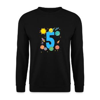 Five Years of Space Adventure - Unisex Sweatshirt - black - Front - Alina (178cm) & Michal (187cm)