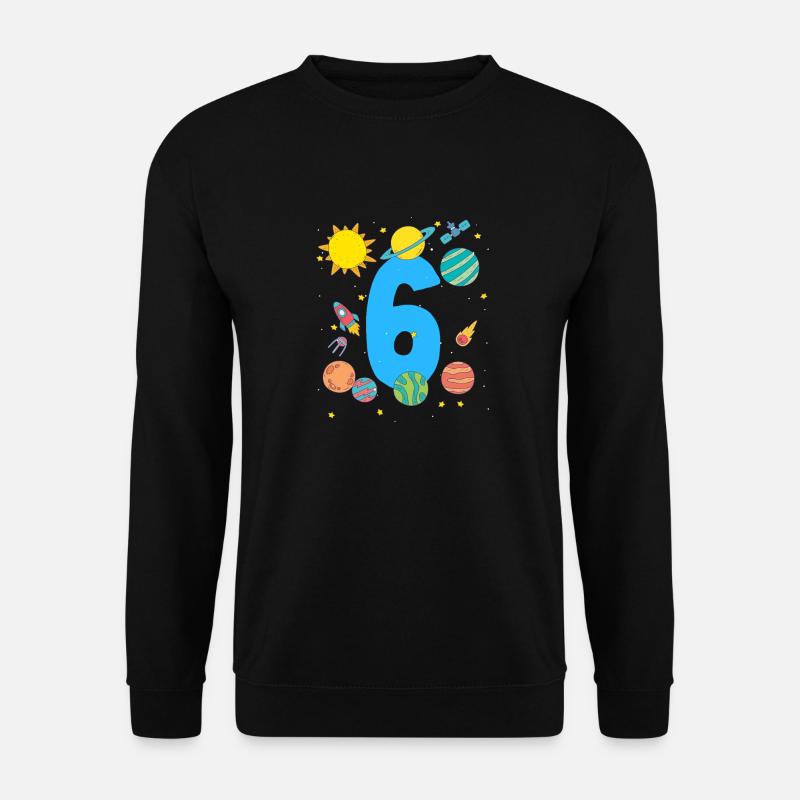 Aventure spatiale numéro 6 Anniversaire - Sweat-shirt Unisexe - noir