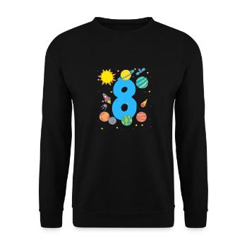 Space Adventure Eight - Unisex Sweatshirt - black - Front - Alina (178cm) & Michal (187cm)