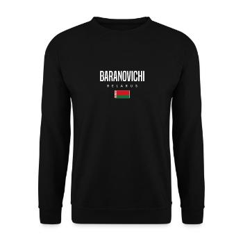 Baranovichi Belarus Weißrussland - Unisex Pullover - Schwarz - Vorne - Alina (178cm) & Michal (187cm)