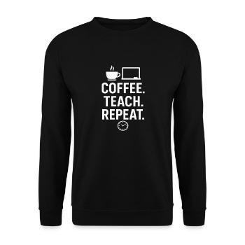 Coffee Teacher Saying School Everyday Life - Unisex Sweatshirt - black - Front - Alina (178cm) & Michal (187cm)