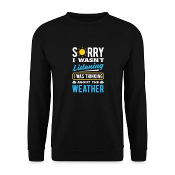 Météorologie amusante Passionnés de météo - Sweat-shirt Unisexe - noir - Devant - Alina (178cm) & Michal (187cm)