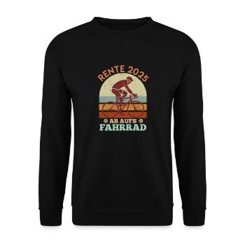 RENTE 2025 AB AUF'S FAHRRAD Radeln Lustiges - Unisex Pullover - Schwarz - Vorne - Alina (178cm) & Michal (187cm)