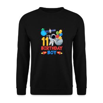 Two Years of Space Adventure Joy Birthday - Unisex Sweatshirt - black - Front - Alina (178cm) & Michal (187cm)