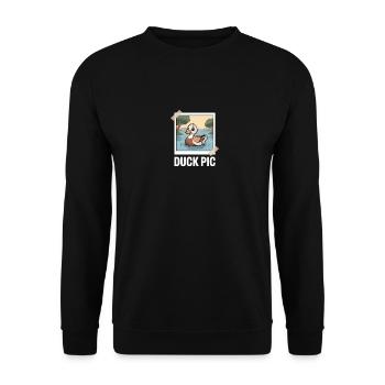 Funny Duck Picture Duck Pic - Unisex Sweatshirt - black - Front - Alina (178cm) & Michal (187cm)