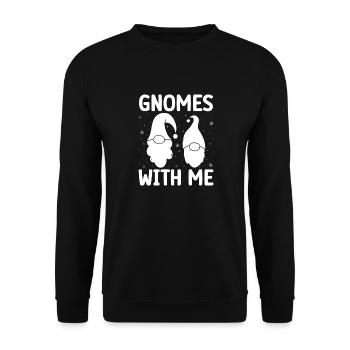 Gnome Costume Hommes Gnomes Avec Moi Gnome - Sweat-shirt Unisexe - noir - Devant - Alina (178cm) & Michal (187cm)
