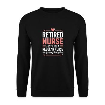 Nurse Pension Caregiver - Unisex Sweatshirt - black - Front - Alina (178cm) & Michal (187cm)