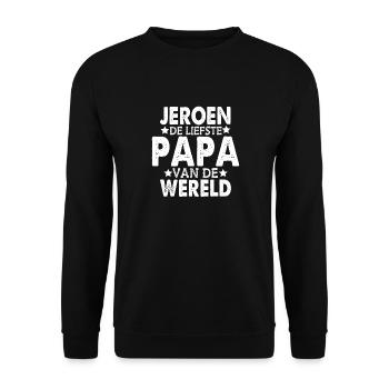 Meilleur Papa Père Jeroen Cadeau Fête des Pères - Sweat-shirt Unisexe - noir - Devant - Alina (178cm) & Michal (187cm)