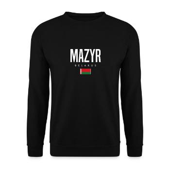Mazyr Belarus Weißrussland - Unisex Pullover - Schwarz - Vorne - Alina (178cm) & Michal (187cm)