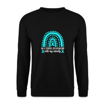Trouble anxieux Trouble anxieux - Sweat-shirt Unisexe - noir - Devant - Alina (178cm) & Michal (187cm)