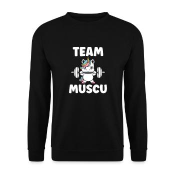 Humour musculation - Sweat-shirt Unisexe - noir - Devant - Alina (178cm) & Michal (187cm)