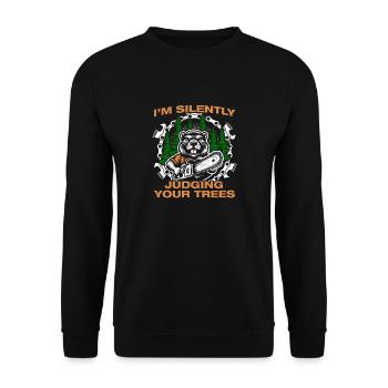 Judging your trees Lumberjack Forester - Unisex Sweatshirt - black - Front - Alina (178cm) & Michal (187cm)