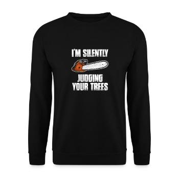 Judging your trees Lumberjack Forester - Unisex Sweatshirt - black - Front - Alina (178cm) & Michal (187cm)