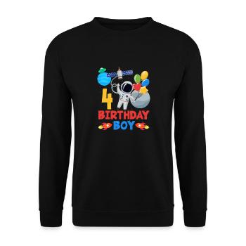 Space Adventure 4 Birthday Boy - Unisex Sweatshirt - black - Front - Alina (178cm) & Michal (187cm)