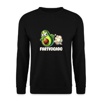 Lustige Avocado Furzen Pupsen Fartvocado - Unisex Pullover - Schwarz - Vorne - Alina (178cm) & Michal (187cm)