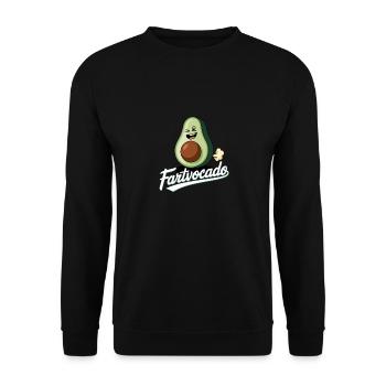 Lustige Avocado Furzen Pupsen Fartvocado - Unisex Pullover - Schwarz - Vorne - Alina (178cm) & Michal (187cm)