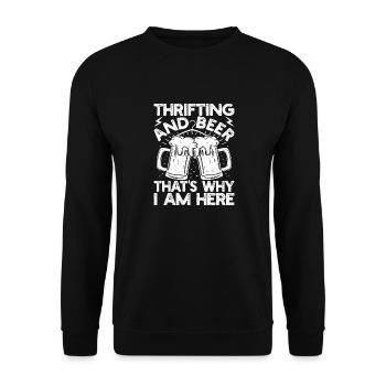 Friperie et bière C’est pourquoi ici Cadeau - Sweat-shirt Unisexe - noir - Devant - Alina (178cm) & Michal (187cm)