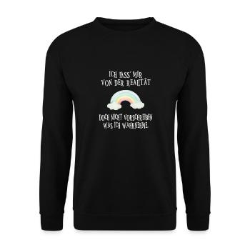 I let myself be inspired by reality - Unisex Sweatshirt - black - Front - Alina (178cm) & Michal (187cm)