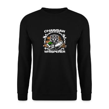 Tronçonneuse chuchoteur bois bûcheron forestier - Sweat-shirt Unisexe - noir - Devant - Alina (178cm) & Michal (187cm)