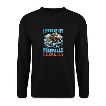 Skydiving I Prefer My Freefalls With Parachuting - Unisex Sweatshirt - black - Front - Alina (178cm) & Michal (187cm)