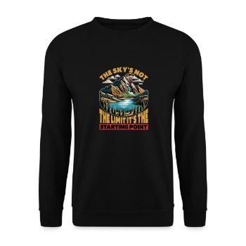 Skydiving The Sky's Not The Limit Base Jumping - Unisex Pullover - Schwarz - Vorne - Alina (178cm) & Michal (187cm)