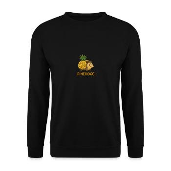 Pinehogg – Igel mit Ananas-Rücken Cartoon - Unisex Pullover - Schwarz - Vorne - Alina (178cm) & Michal (187cm)