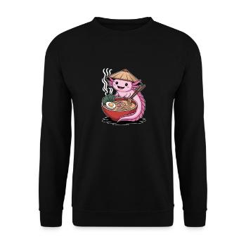 Ramen Axolotl Japanese Style - Unisex Sweatshirt - black - Front - Alina (178cm) & Michal (187cm)