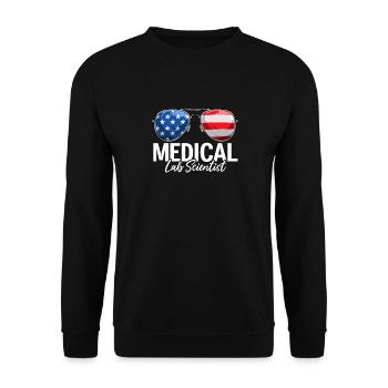 Medizinisches Labor Wissenschaftler USA Sonnenbrille MLS Labor - Unisex Pullover - Schwarz - Vorne - Alina (178cm) & Michal (187cm)
