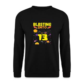 Space Adventure 13 Years - Unisex Sweatshirt - black - Front - Alina (178cm) & Michal (187cm)