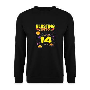 Rocket launch into the universe at the age of 14 - Unisex Sweatshirt - black - Front - Alina (178cm) & Michal (187cm)