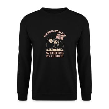 Drôle de mouton noir cousin famille excentrique - Sweat-shirt Unisexe - noir - Devant - Alina (178cm) & Michal (187cm)