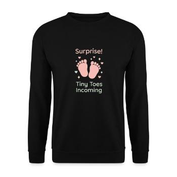 Ungeplante Eltern Club Neues Baby Leben Geschenk - Unisex Pullover - Schwarz - Vorne - Alina (178cm) & Michal (187cm)