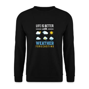 Météorologie amusante Passionnés de météo - Sweat-shirt Unisexe - noir - Devant - Alina (178cm) & Michal (187cm)