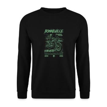 Bonneville Salt Flats Moto Vintage Biker - Sweat-shirt Unisexe - noir - Devant - Alina (178cm) & Michal (187cm)