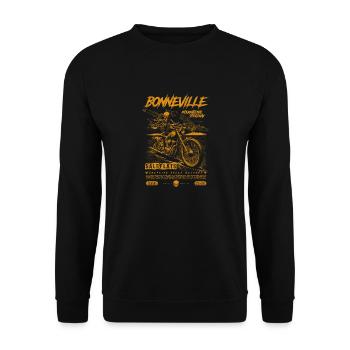 Bonneville Salt Flats Motorcycle Vintage Biker - Unisex Sweatshirt - black - Front - Alina (178cm) & Michal (187cm)