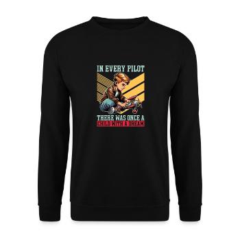 Flight Instructor In Every Pilot There Aviation - Unisex Sweatshirt - black - Front - Alina (178cm) & Michal (187cm)