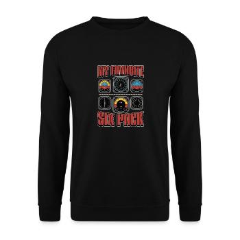 Flight Instructor My Favorite Six Pack Aviation - Unisex Sweatshirt - black - Front - Alina (178cm) & Michal (187cm)