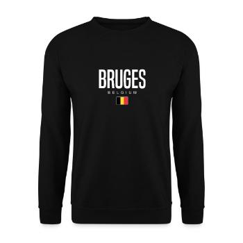 Bruges, Belgique - Sweat-shirt Unisexe - noir - Devant - Alina (178cm) & Michal (187cm)