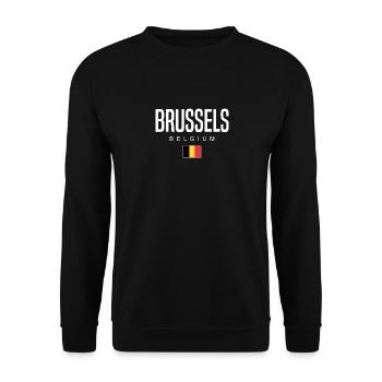 Brussels Belgium - Unisex Sweatshirt - black - Front - Alina (178cm) & Michal (187cm)