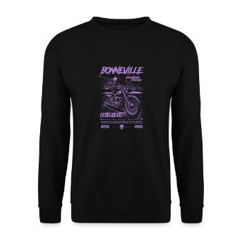 Bonneville Salt Flats Motorcycle Vintage Biker - Unisex Sweatshirt - black - Front - Alina (178cm) & Michal (187cm)