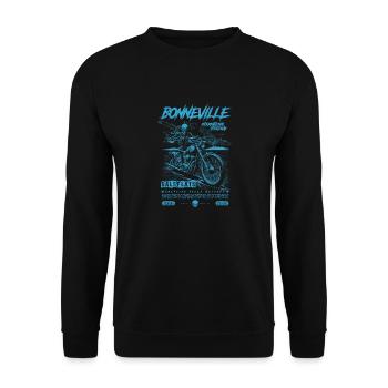 Bonneville Salt Flats Moto Vintage Biker - Sweat-shirt Unisexe - noir - Devant - Alina (178cm) & Michal (187cm)