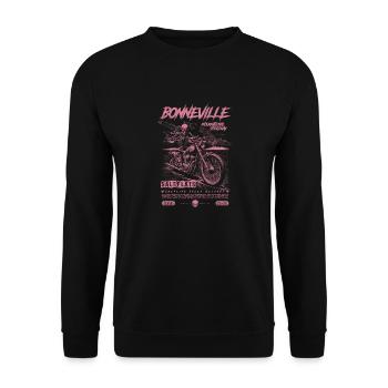Bonneville Salt Flats Moto Vintage Biker - Sweat-shirt Unisexe - noir - Devant - Alina (178cm) & Michal (187cm)