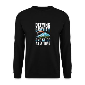 Overcoming gravity - a glide to - Unisex Sweatshirt - black - Front - Alina (178cm) & Michal (187cm)