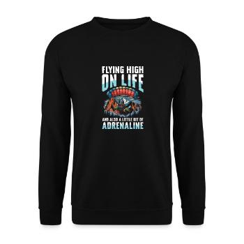 Volez haut dans la vie avec une touche d’adrénaline - Sweat-shirt Unisexe - noir - Devant - Alina (178cm) & Michal (187cm)