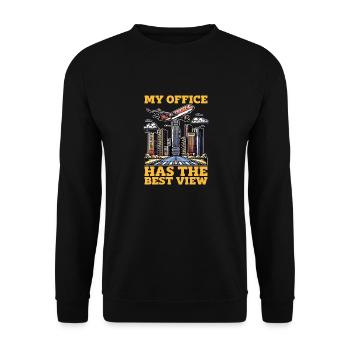 Flight Instructor My Office Has Flight Lesson - Unisex Sweatshirt - black - Front - Alina (178cm) & Michal (187cm)