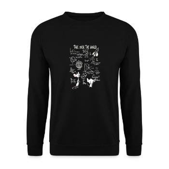 Prise de contrôle du monde – plan directeur de la souris intelligente - Sweat-shirt Unisexe - noir - Devant - Alina (178cm) & Michal (187cm)